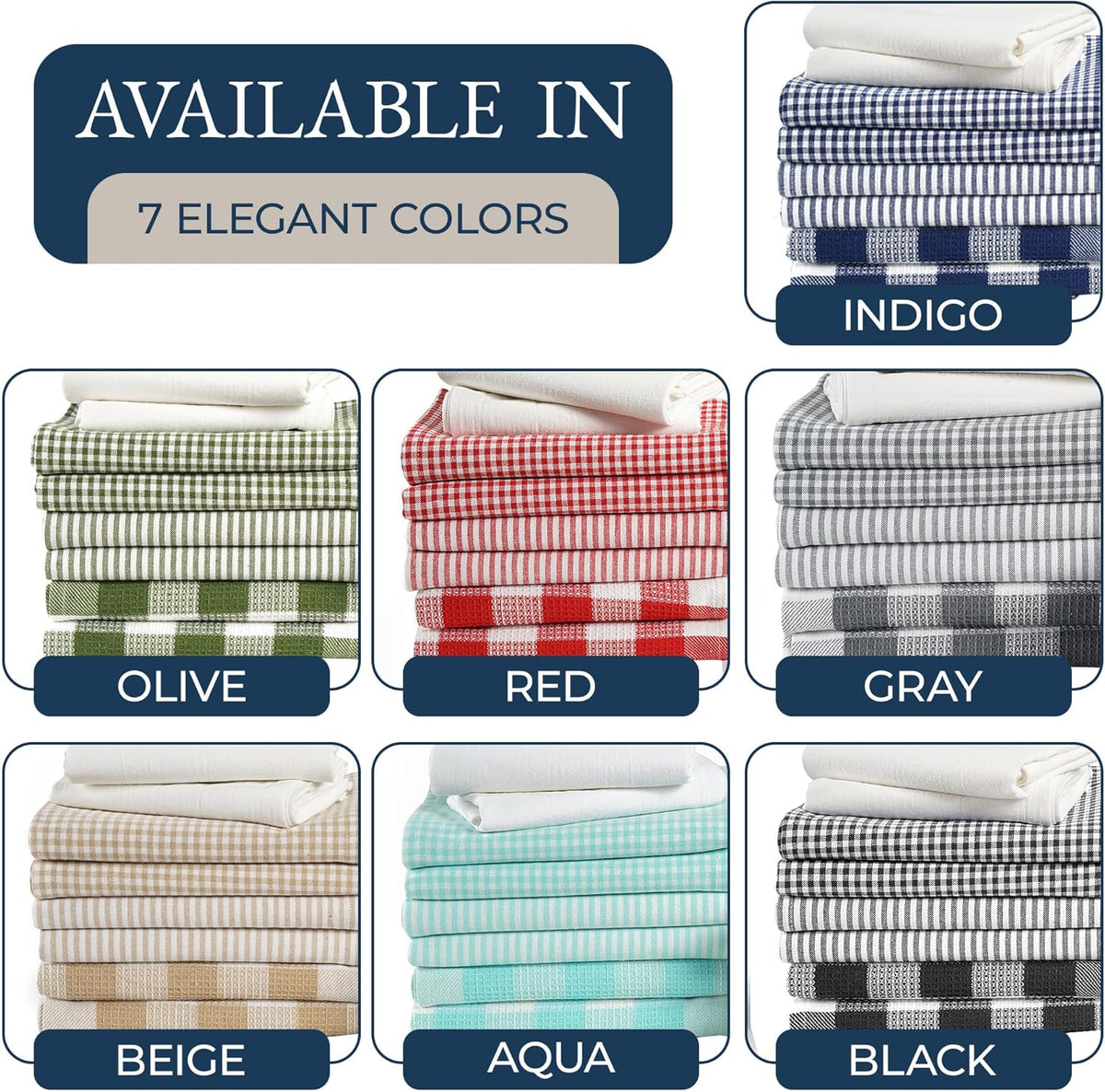 Kitchen Towel and Pot Holder Sets 20 Pc - Eco Friendly Reusable Cotton Dish – another angle