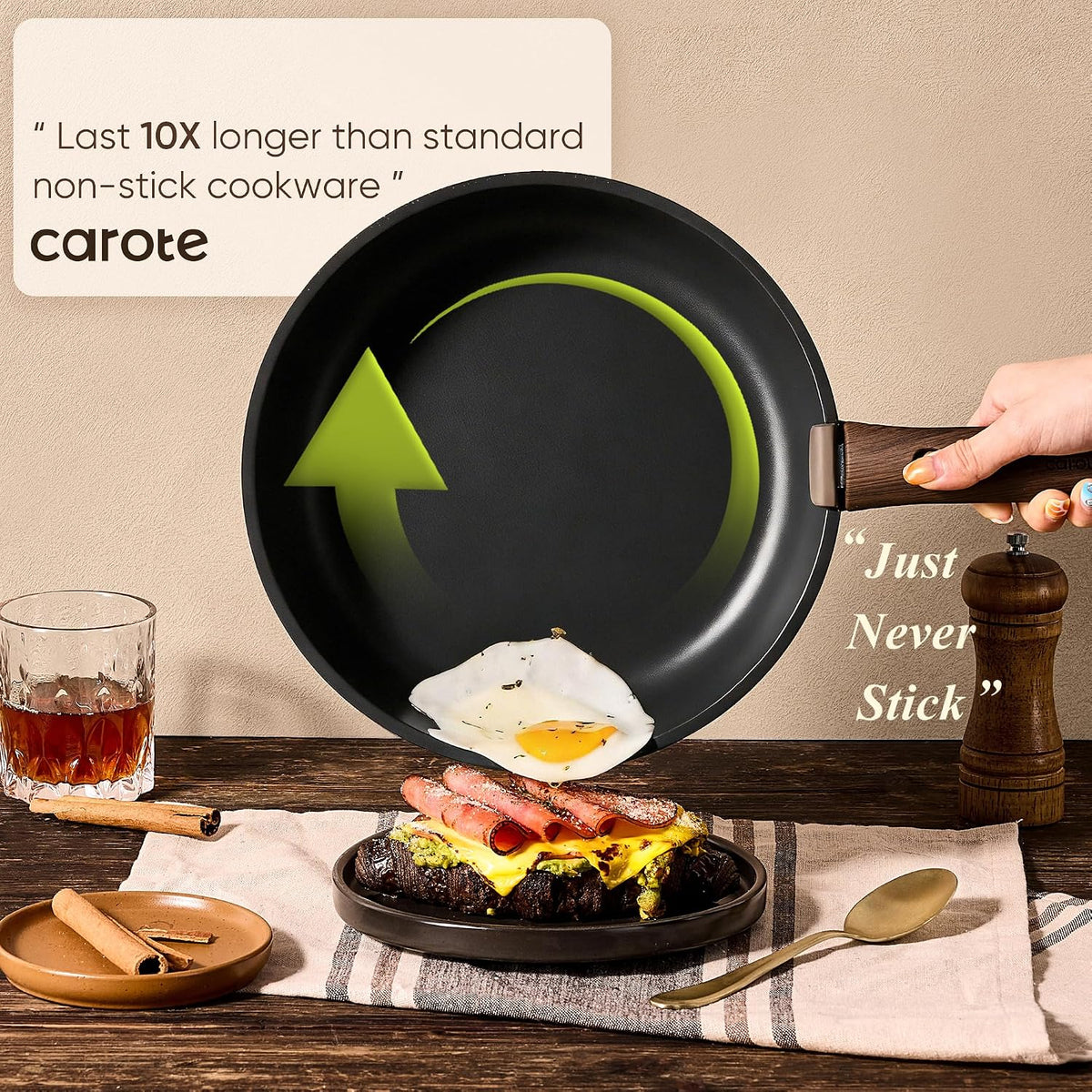 33pcs Pots and Pans Set Non Stick, Detachable Handle Cookware, Black – features