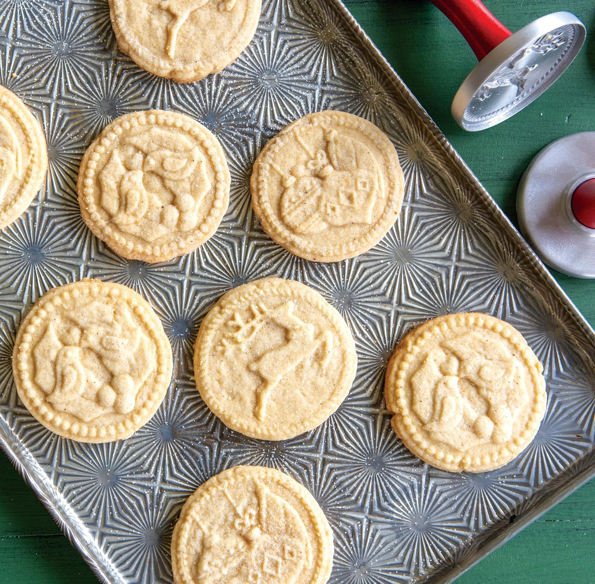 Yuletide Cookie Stamps (Set of 3), Sturdy Cast Aluminium Cookie Stamp Set – size reference