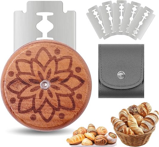 UFO Bread Lame Cutter for Homemade Sourdough,Bread Scorer Tool for Sourdough with 5 Blades and Case,Slashing Tool Bread Cutting Knife for Artisan Bread and Baguette Makers,Dot flower