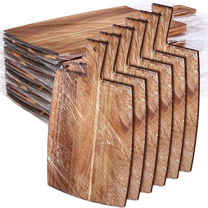 Cutting Board Set, 18 Pieces Acacia Wood with Built-In Handles