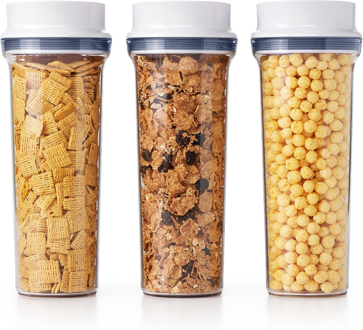Good Grips POP Airtight Cereal Dispenser 3-Piece Set, 3.4 Qt Each – features