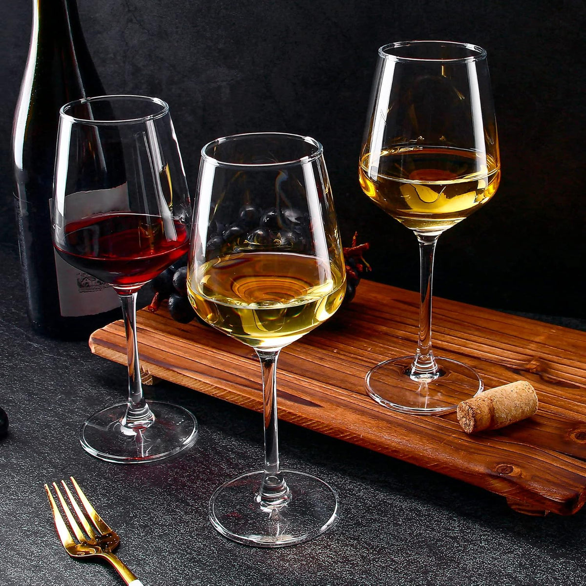 Wine Glasses Set of 12, 12oz Clear Red/White Wine Cup, Long Stem Wine Glasses – alternate view