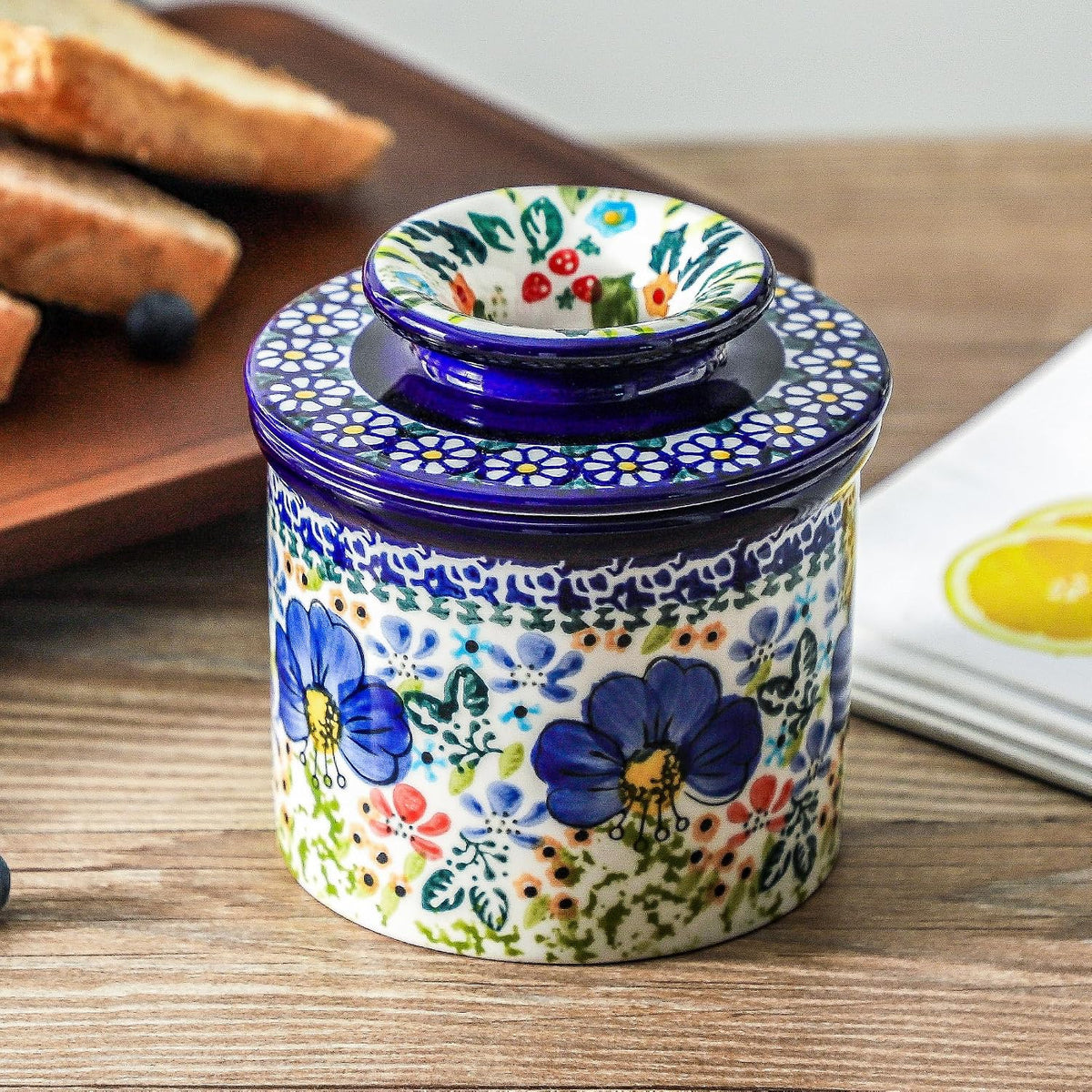 Butter Crock with Lid for Countertop, Ceramic French Butter Keeper – set view