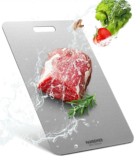 Titanium Cutting Board, Food Grade 100% Pure Titanium Cutting Boards for Kitchen, Non-Toxic Double-Sided Chopping Board, Dishwasher Safe, Easy to Clean – 12 x 9 Inch