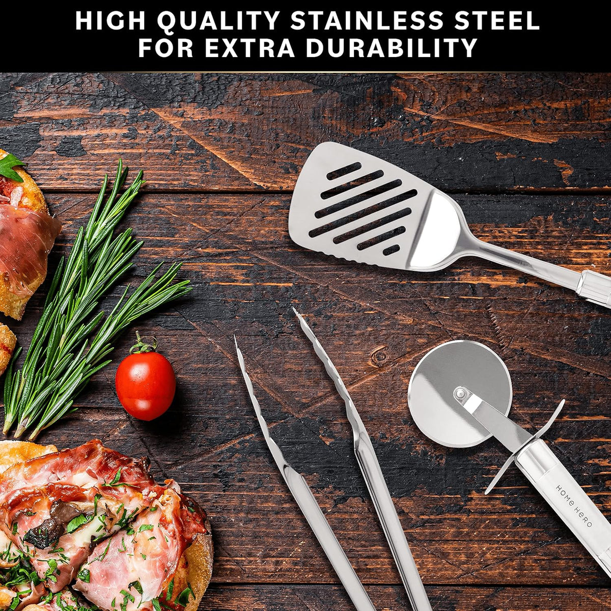 54-Piece Stainless Steel Kitchen Utensils Set - Heat-Resistant Nonstick – size reference