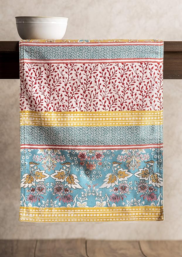 Table Runner, 100% Cotton, Marquise Watercolor, 14.5 x 108 Inch
